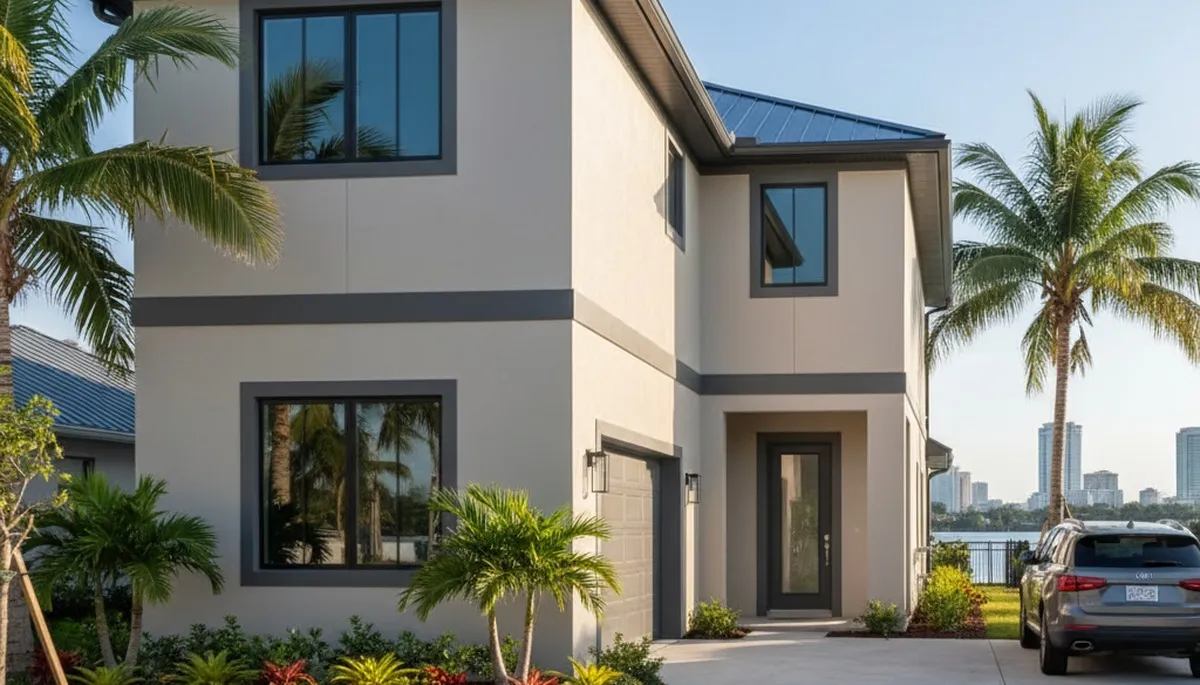 Freshly painted Tampa, FL home exterior with smooth, durable finish by professional house painters