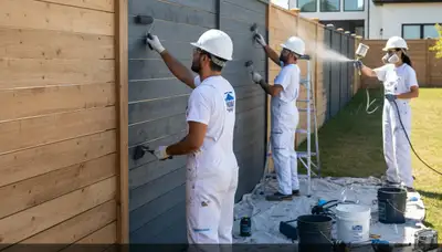 Professional fence painting in Tampa FL showing durable weather-resistant finish by expert painters