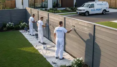 Professional fence painting in Tampa FL by expert house painters using durable weather-resistant finishes