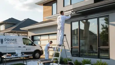 Professional gutter painting on Tampa FL home exterior by local house painters