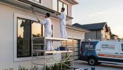 Professional gutter painting on a Tampa FL home by expert house painters using weather-resistant coatings