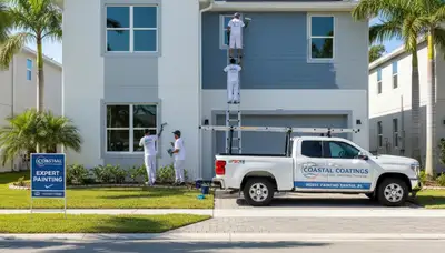 Professional house painters working on residential exterior in Tampa FL