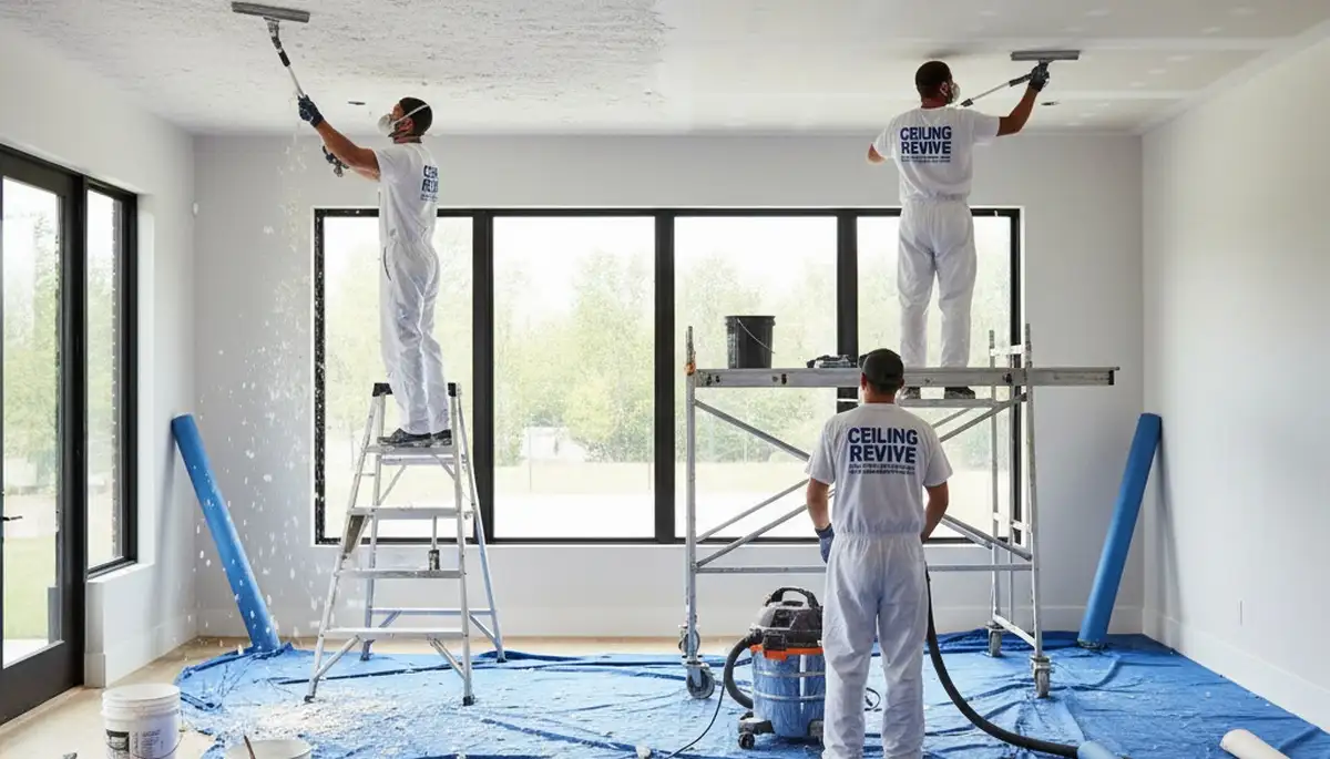 Professional popcorn ceiling removal and painting service in Tampa, FL home interior
