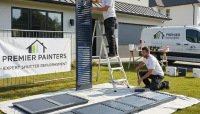 Professional shutter painting and refinishing on a coastal home in Tampa, FL