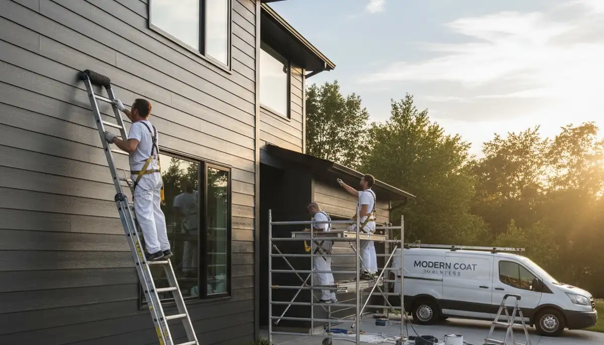 Professional siding painting on Tampa FL home by expert exterior house painters